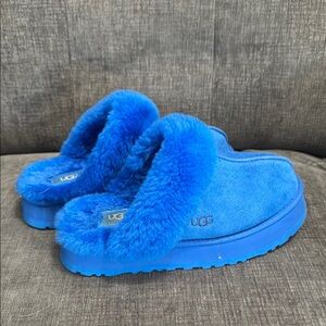 UGG Blue Fuzzy Slippers